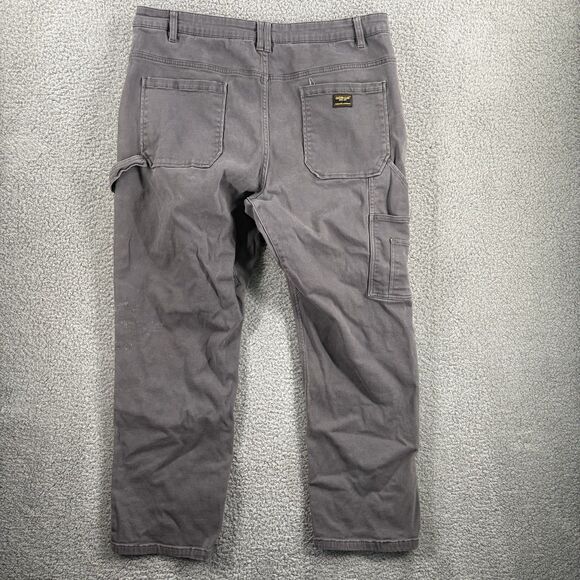 Caterpillar Pants Mens 40 x 32 Gray CAT Double Knee Tool Pockets Carpenter Work - Picture 3 of 4